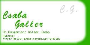 csaba galler business card